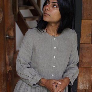 Beaton Linen Gathered Dress